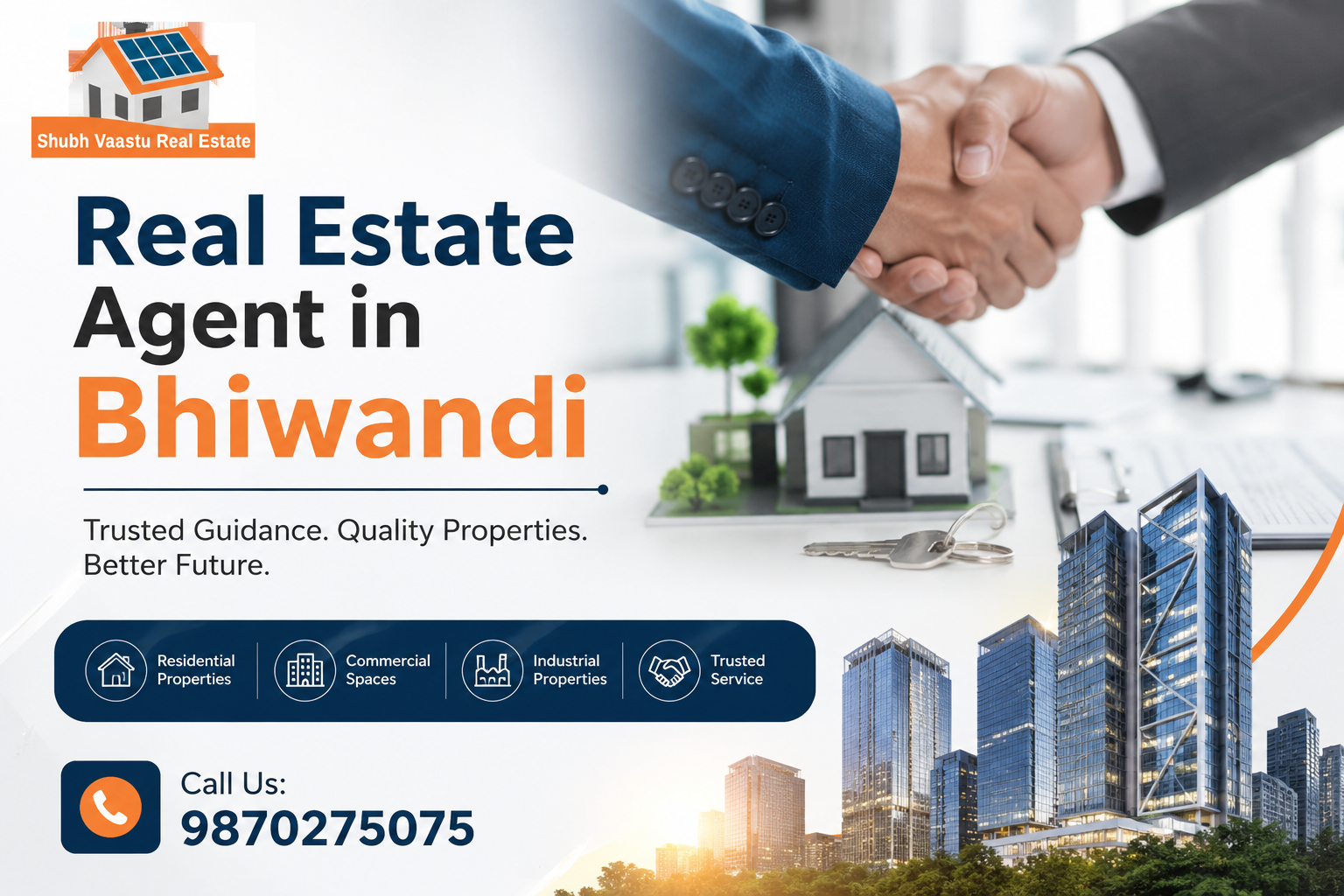 Shubh Vaastu Real Estate &ndash; Real Estate Agent in Bhiwandi, offering trusted residential, commercial, and industrial property services. Call 9870275075.
